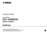 Yamaha CX-A5200 - Owners manual 